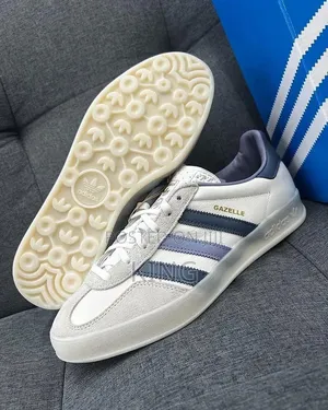 Adidas Gazelle Indoor Sneakers in a White and 'Preloved Ink'