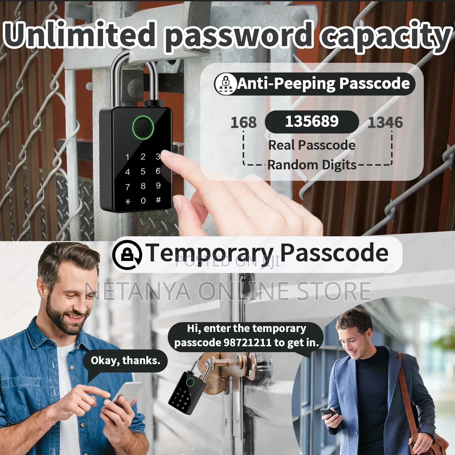 Smart Wireless Secure Fingerprint Padlock
