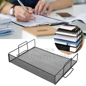 Mesh Document Organizer, Iron File Tray, Stackable for Books Documents
