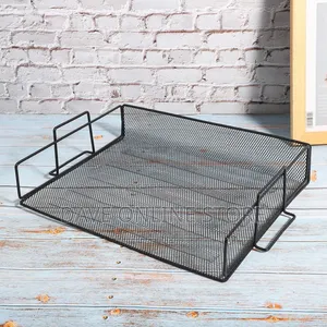 Mesh Document Organizer, Iron File Tray, Stackable for Books Documents
