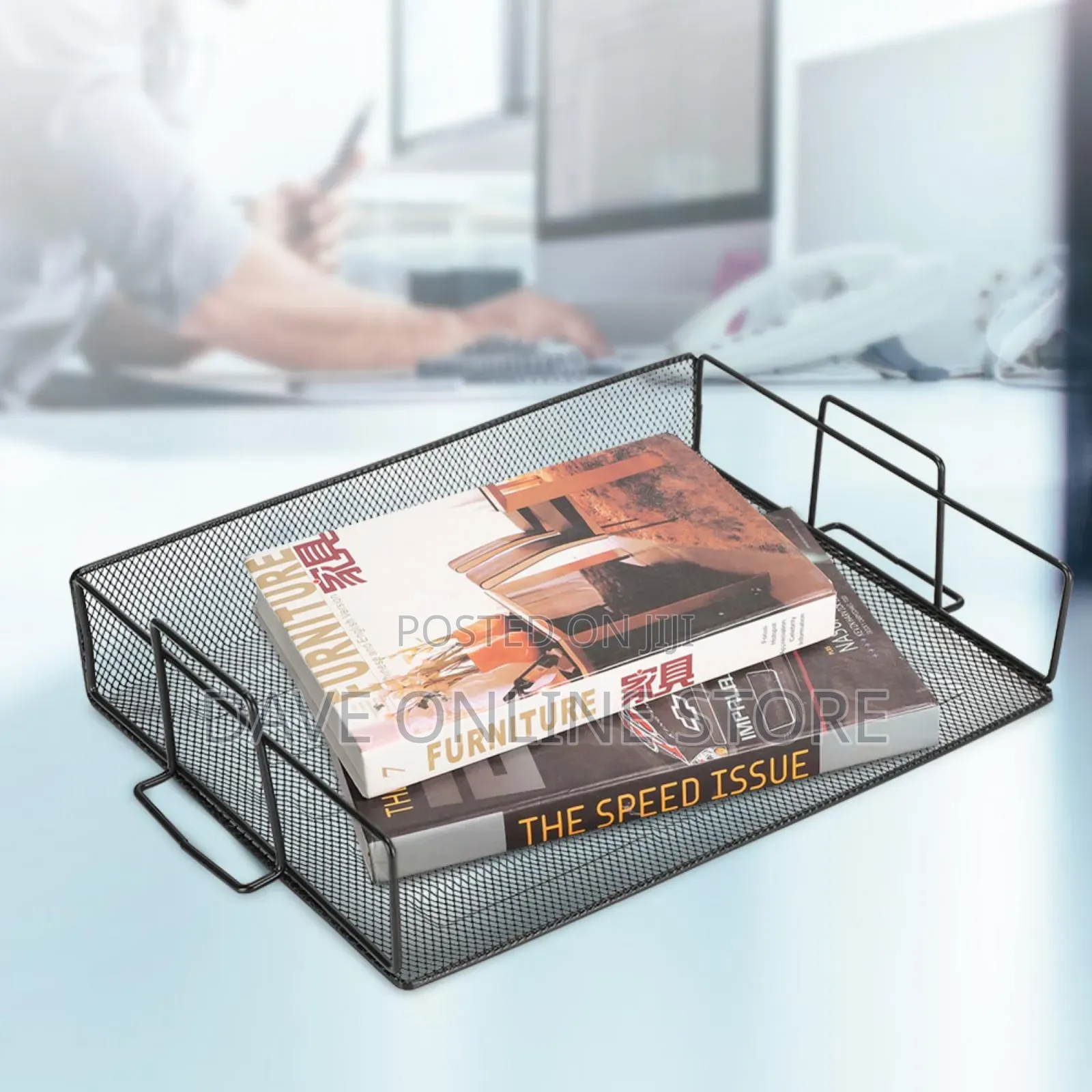 Mesh Document Organizer, Iron File Tray, Stackable for Books Documents