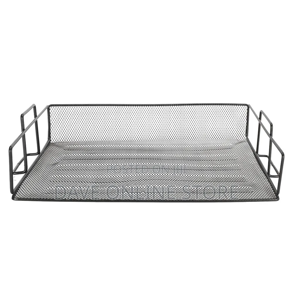 Mesh Document Organizer, Iron File Tray, Stackable for Books Documents