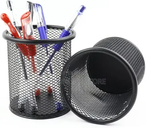 Pencil Hole Round Pen Holder Mesh Pencil Desk Organizer Pen Hole