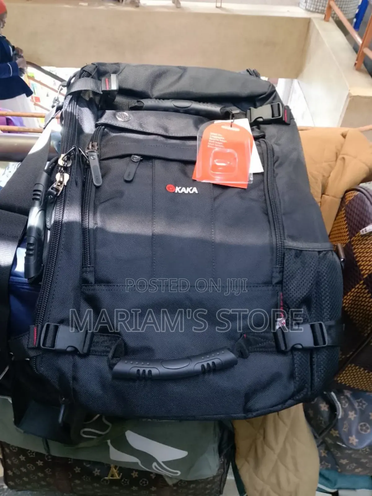 Kaka Travel Backpack With a Durable Black Design With Top