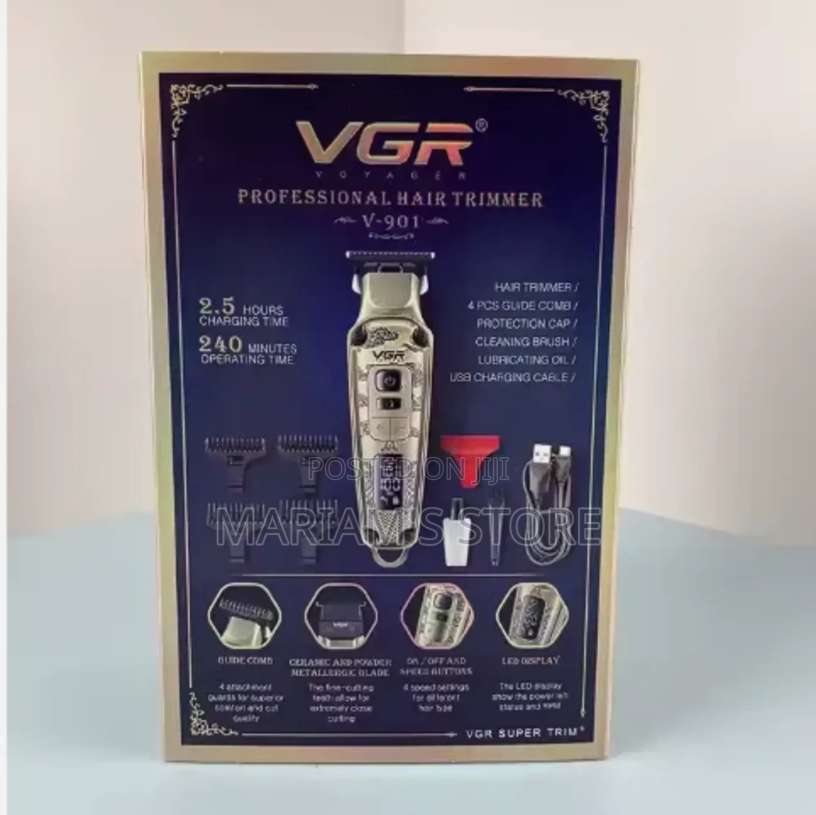 Professional Hair Trimmer With a Metallic Blade Anddigital Led Display
