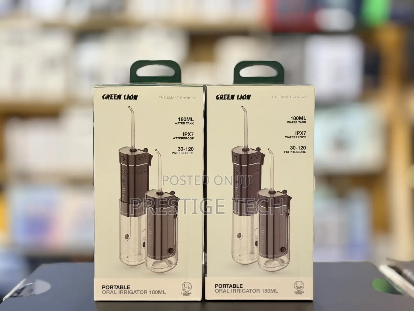 Green Lion Portable Oral Irrigator Flosser, Rechargeable Battery