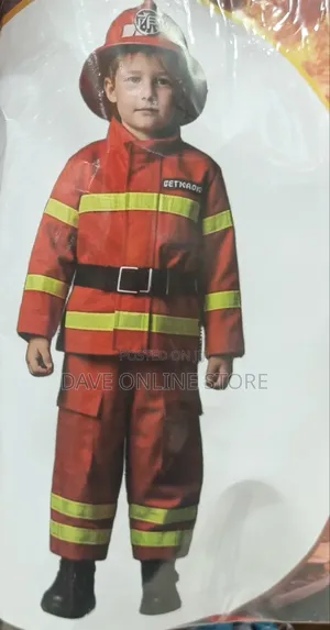 Kids Firefighter Costume Set Red Fancy Dress Outfit Role Play World