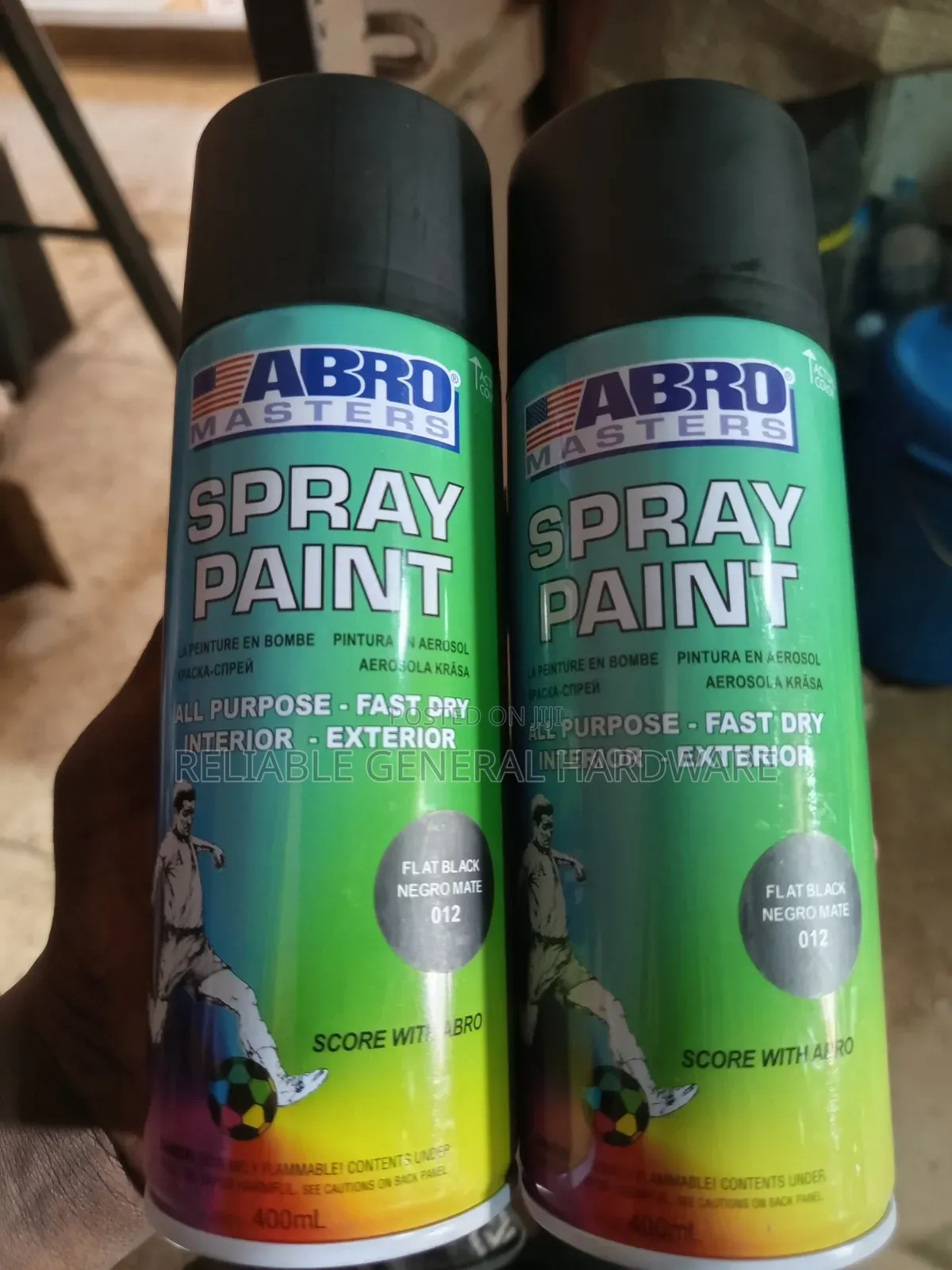 Spray Paint Abro Black Matte Original 400ml