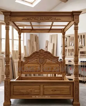 Canopy Traditional Wooden Beds in Any Size/Colour From 2,500,000/-