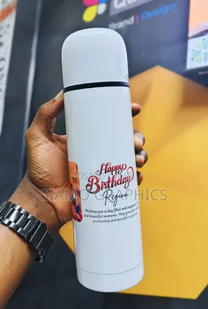 White Flask Bottle Customized