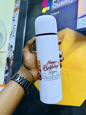 White Flask Bottle Customized
