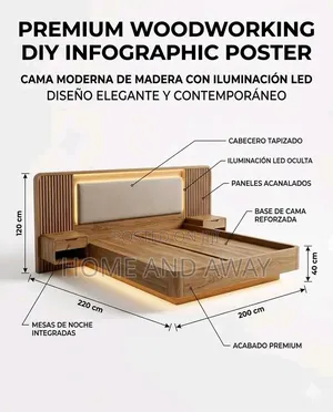 Customized Premium Wooden Beds in Any Colour From 1,500,000/- On Order