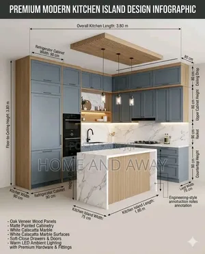 Premium Modern Kitchen Cabinets With Kitchen Islands From 7,000,000/-