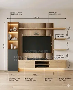 Natural Wooden Wall Unit Tv Stands From 1,700,000/- In Any Colour