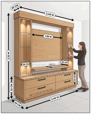 Rectangular Wall Unit Wooden Tv Stands/Units 1,800,000/- Any Colour