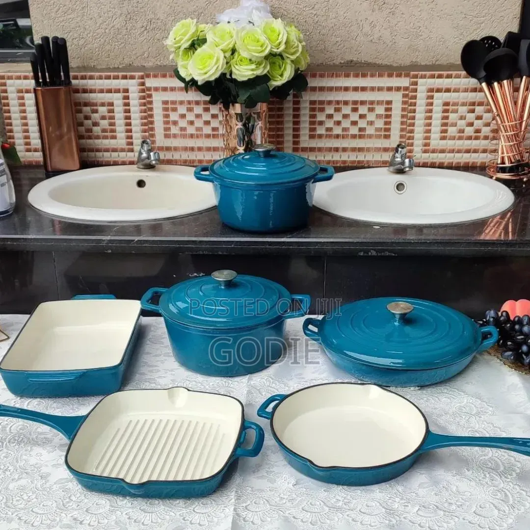 7-Piece Comprehensive Set of Enamel -Coated Cast Iron Cookware
