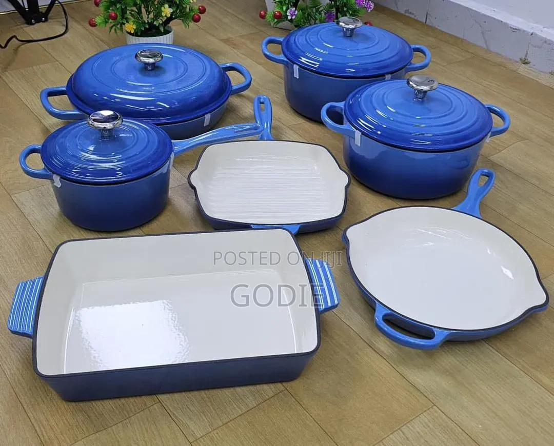 7-Piece Comprehensive Set of Enamel -Coated Cast Iron Cookware
