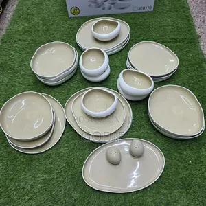 27-Piece Elegant European Double Glazed Porcelain Dinner Set.