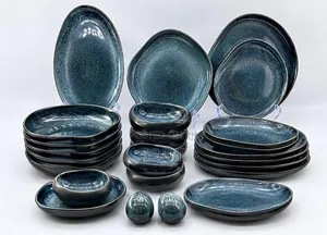 27-Piece Elegant European Double Glazed Porcelain Dinner Set.