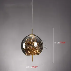 Modern Globe Pendant Light With Starry String Leds