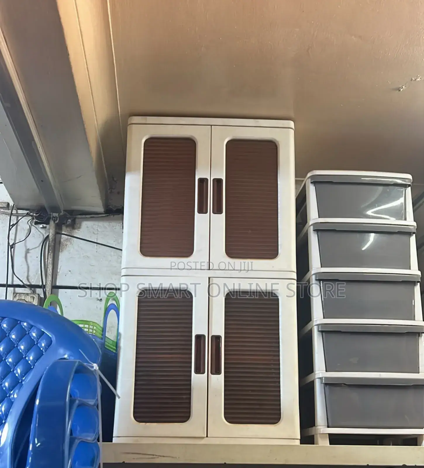 Combo Set 2pcs Plastic Storage Cabinet Trolley