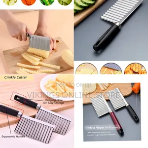 Crinkle Cutter Knife Stainless Steel Cutting Tool for Potato Carrot