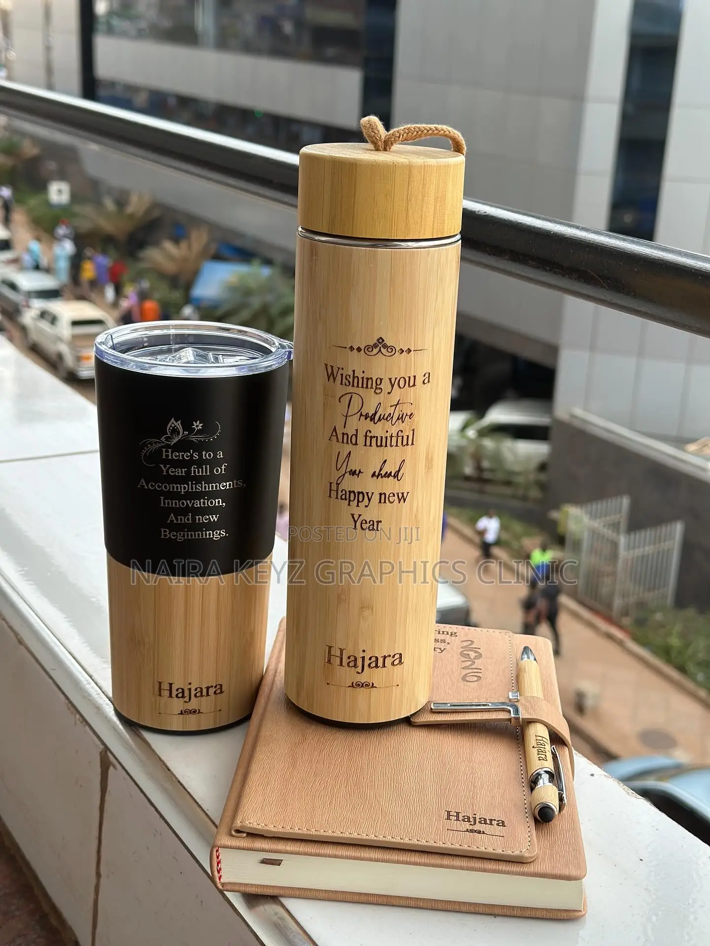 Bamboo Black Thermo Mug and Bamboo Thermo Portable Flask