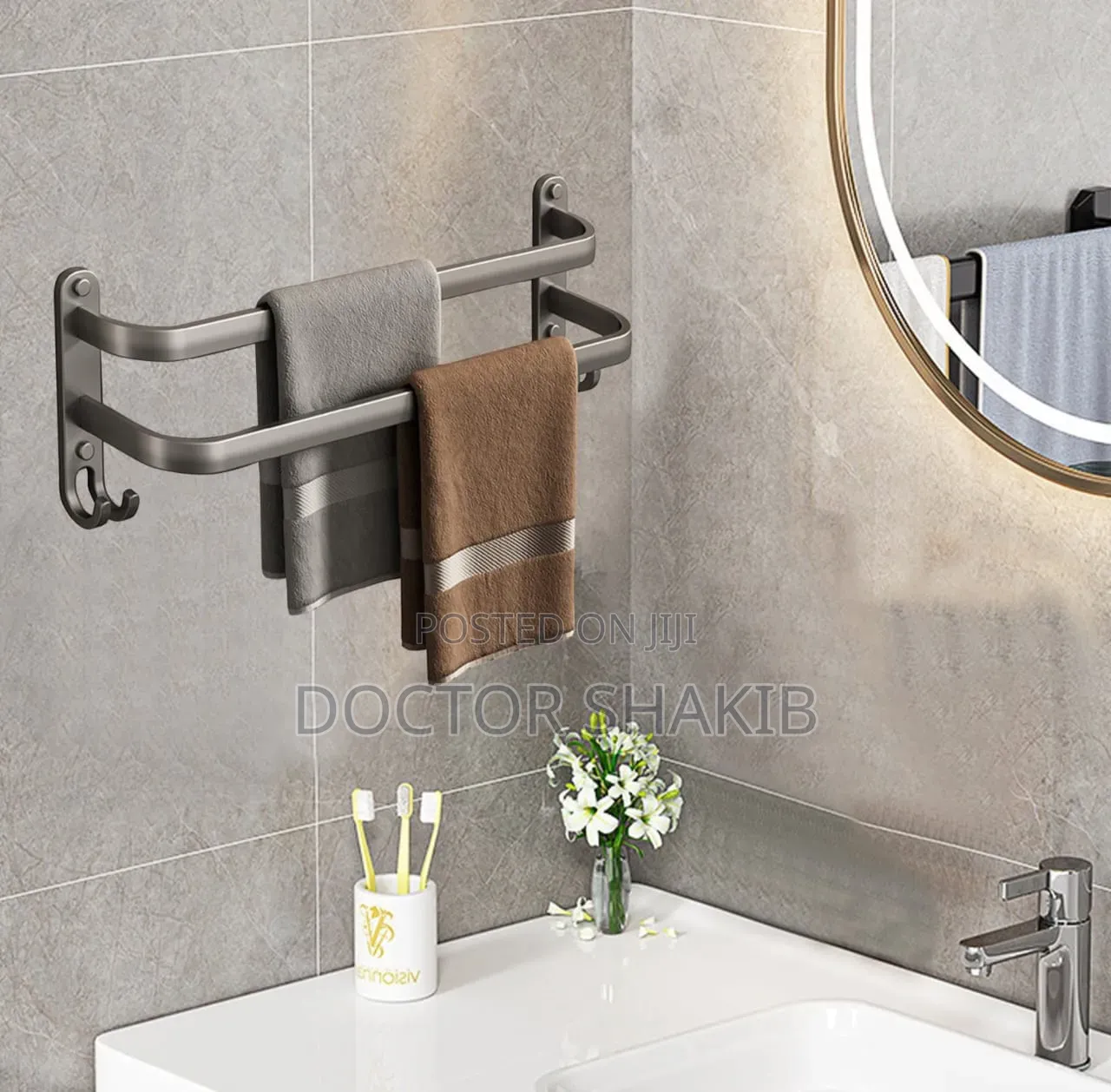Stainless Steel Double-Rod Towel Rack