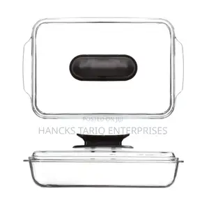 Tempered Glass Rectangular Casserole Dish With Lid