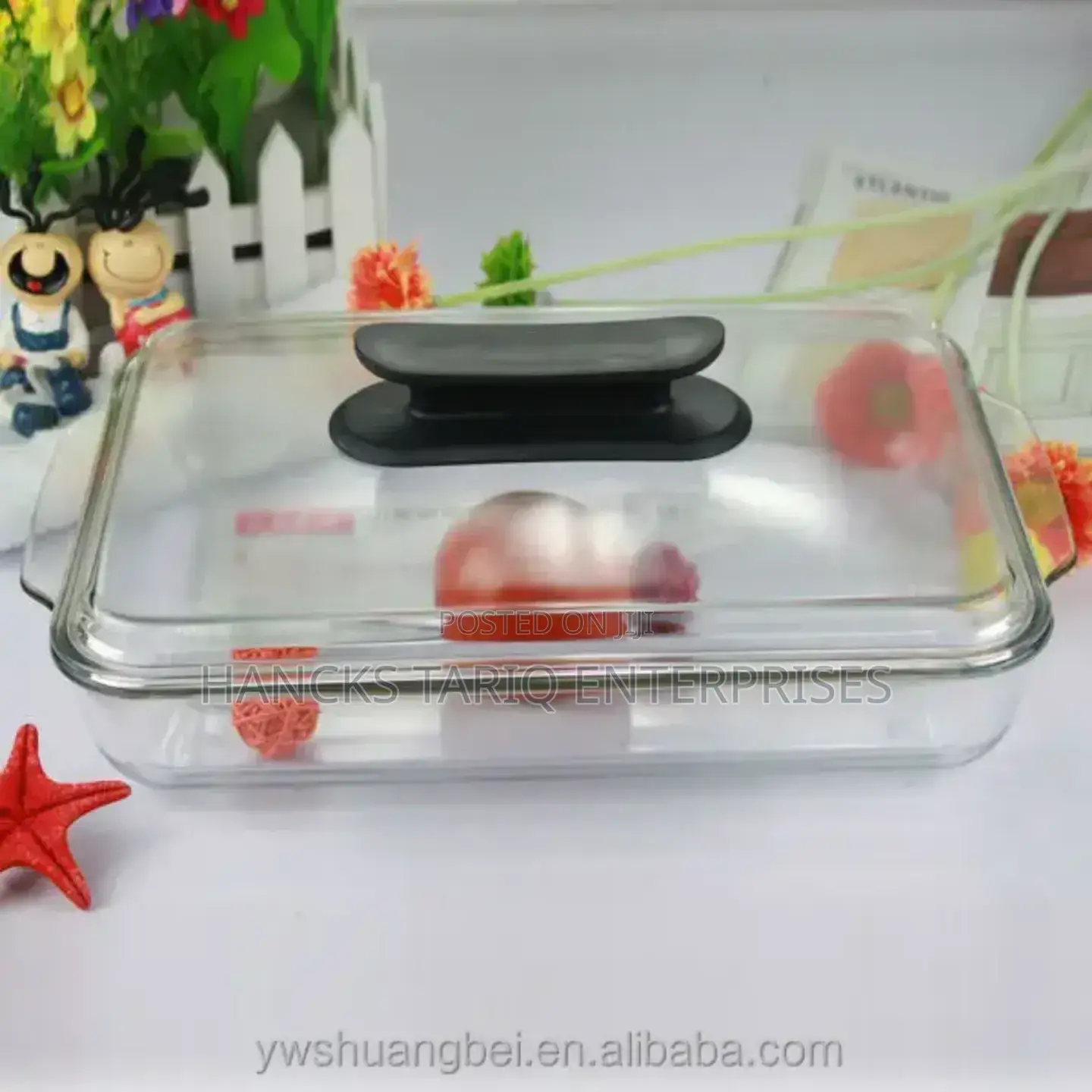 Tempered Glass Rectangular Casserole Dish With Lid