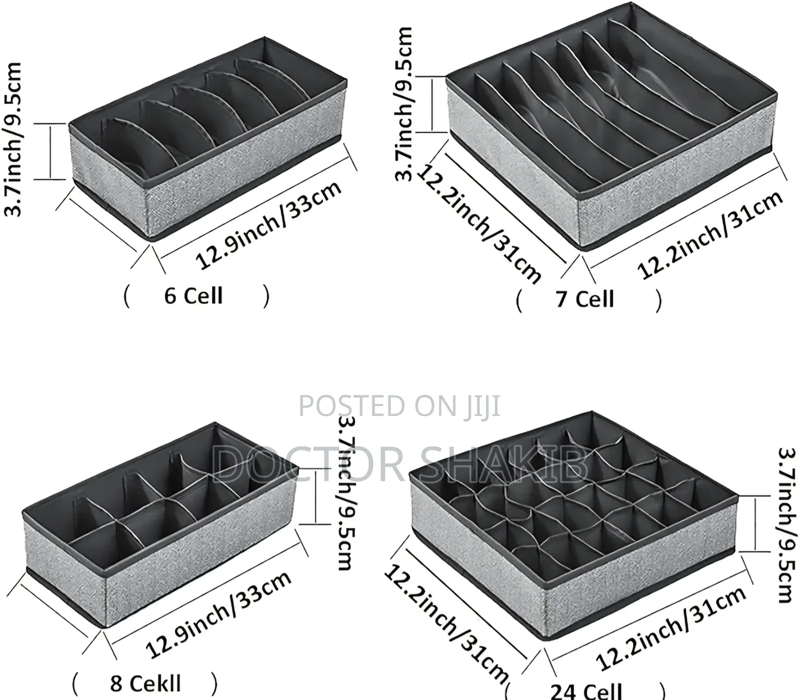 4 PCS Foldable Closet Underwear Organizers Drawers