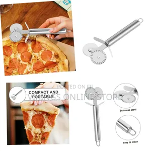Double Headed Stainless Steel Pizza Cutter Wheel Multifunction Pastry