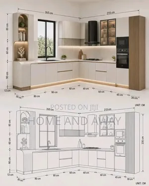 Perfect L Shape Kitchen Cabinets in Any Colour From 7,000,000/-