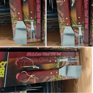 2-Piece Stainless Steel BBQ Set Featuring a Spatula and a Carving Fork