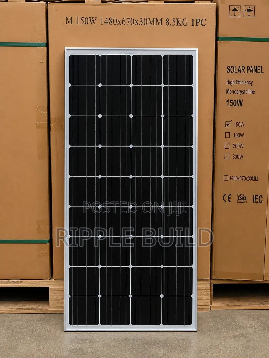 150w Black Solar Panel Monocrystalline