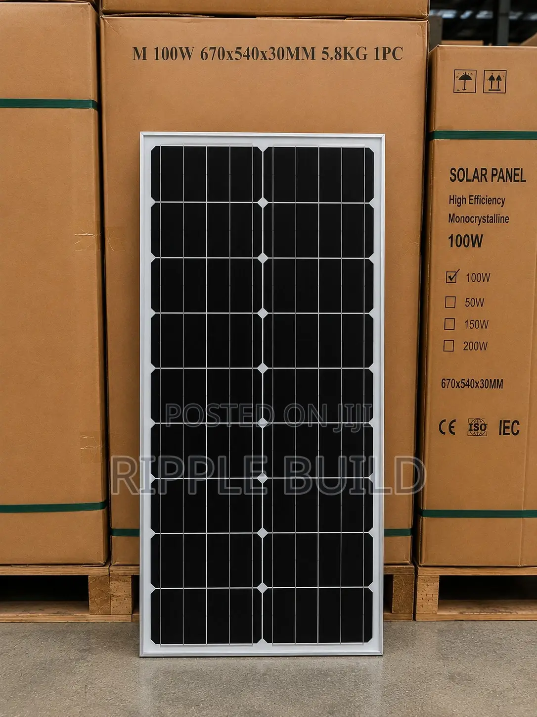 100w Monocrystalline Solar Panel for Homes Farms