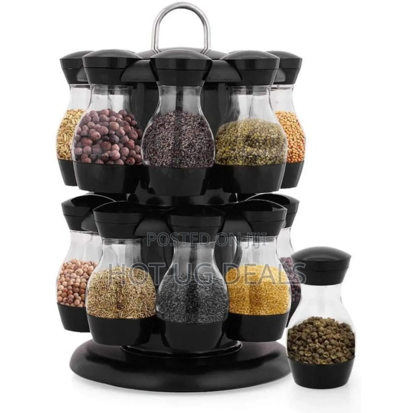 Rotatable Spice Rack With 16 Spice Jars