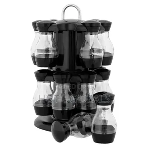 Rotatable Spice Rack With 16 Spice Jars