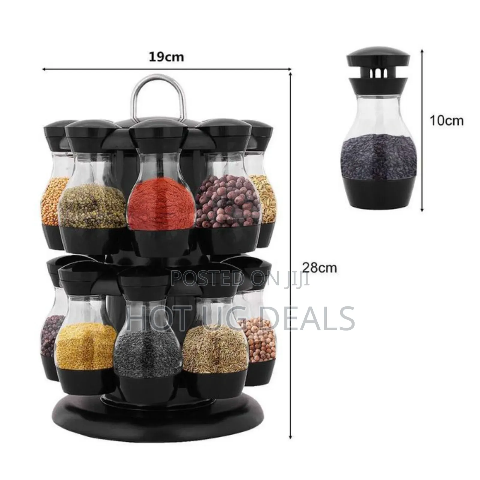 Rotatable Spice Rack With 16 Spice Jars