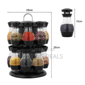 Rotatable Spice Rack With 16 Spice Jars