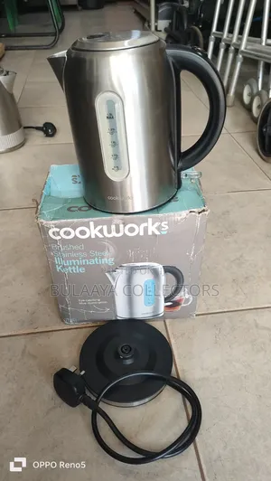 Uk Used Cookworks 1.5l Brushed Stainless Steel Illuminating Kettle.