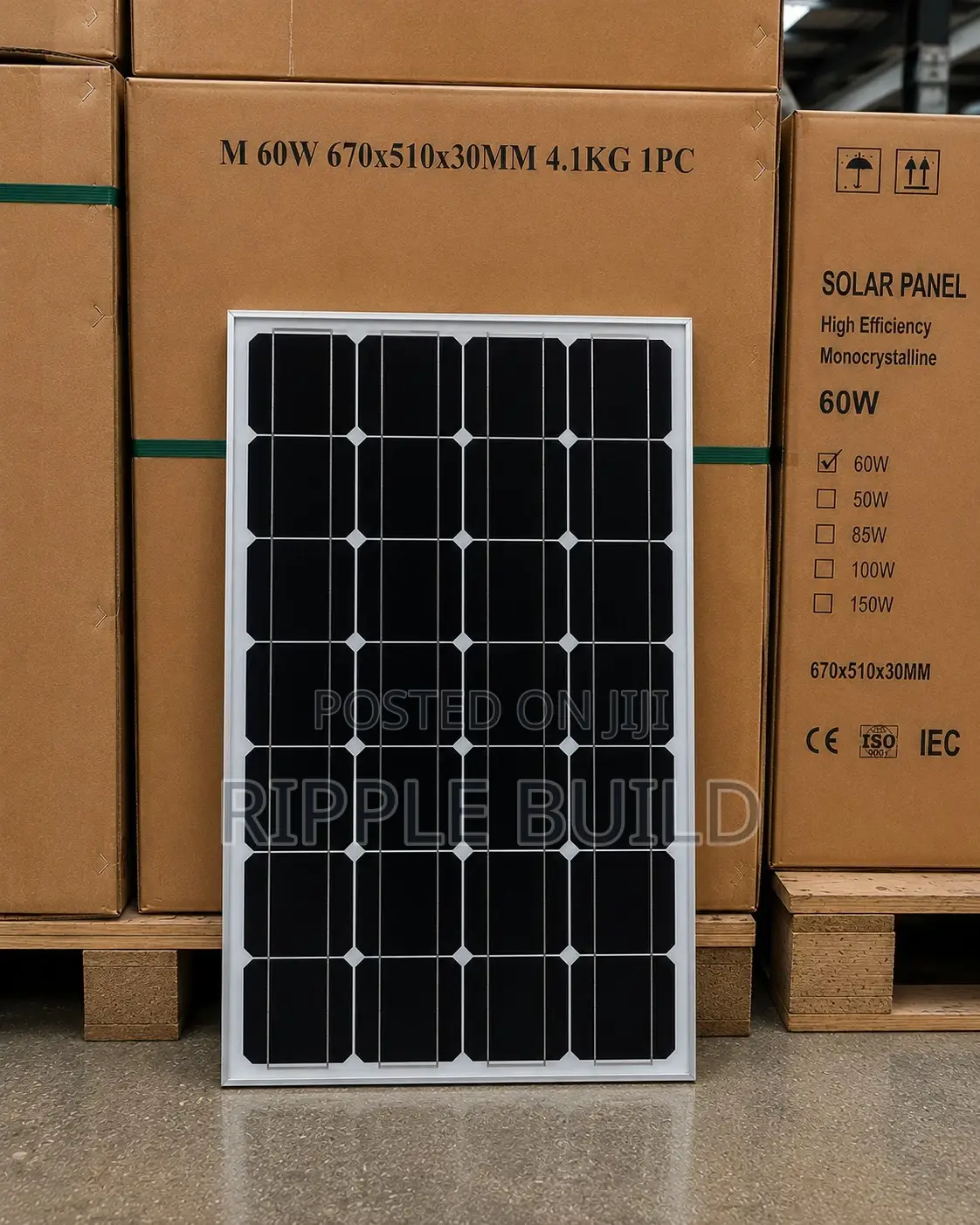 60w Monocrystalline Solar Panel for Home Lighting
