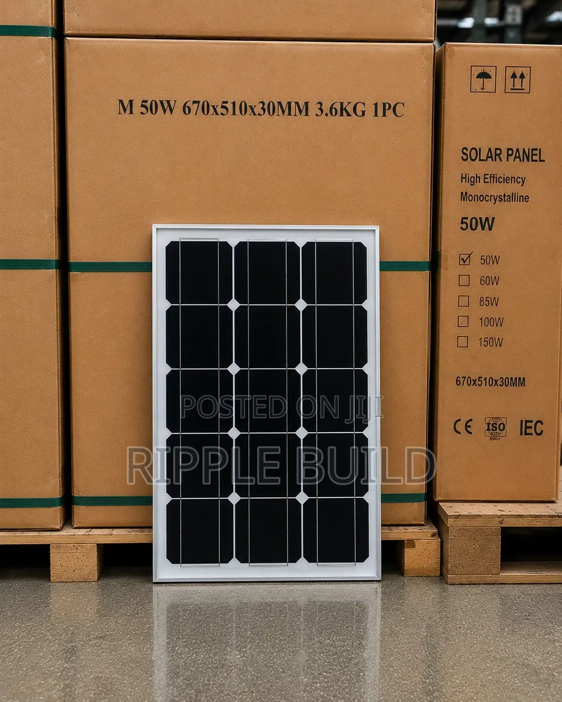 50w Monocrystalline Solar Panel for Home Lighting