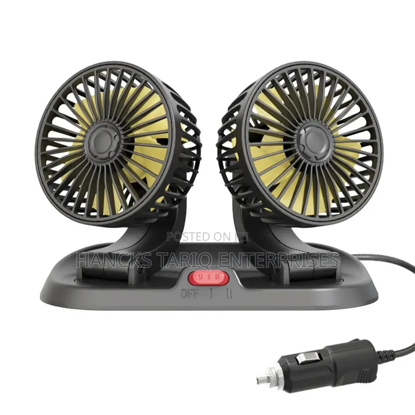 Dual-Head Electric Car Fan