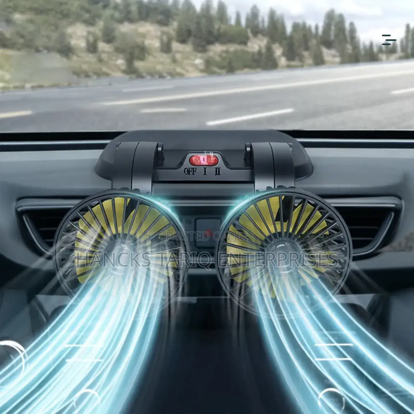 Dual-Head Electric Car Fan