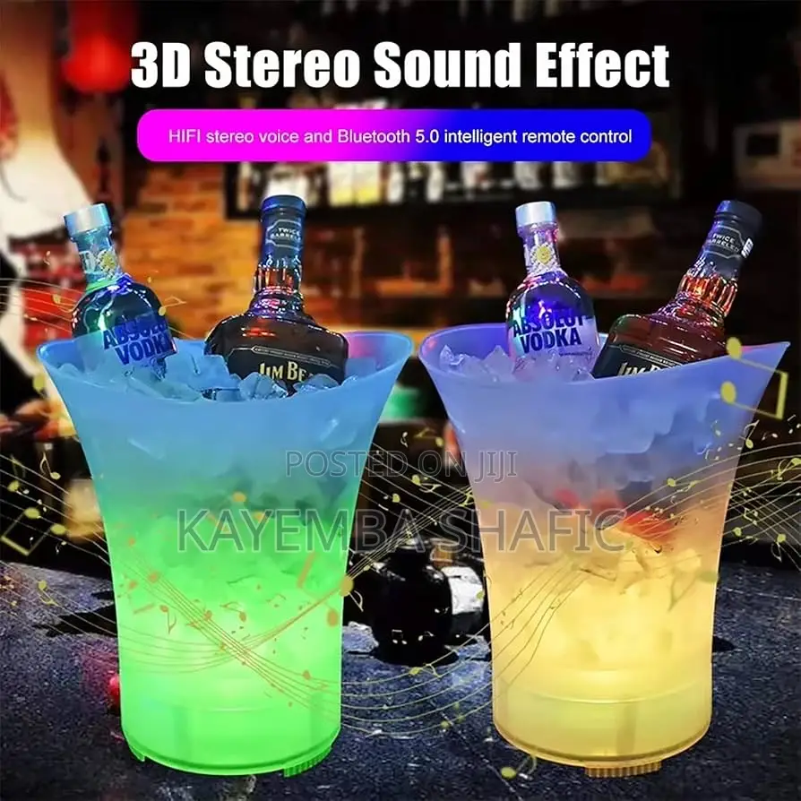 7l Led Ice Bucket With Built-in Bluetooth Speaker (Rechargeable)