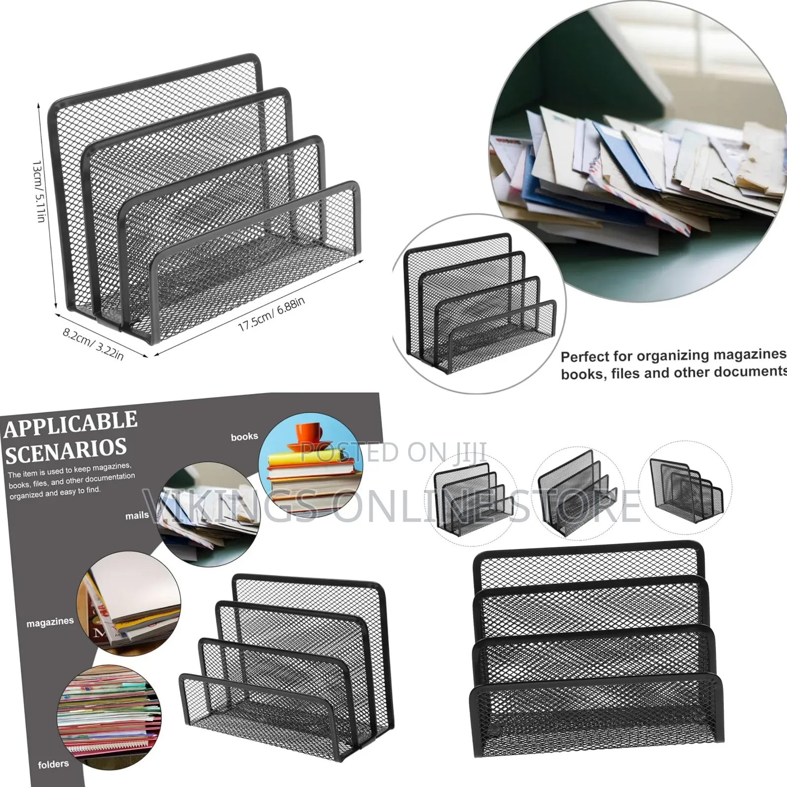 Metal Mesh Organizer for Desk Stylish File Folder and Magazine Holder