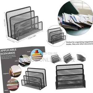 Metal Mesh Organizer for Desk Stylish File Folder and Magazine Holder