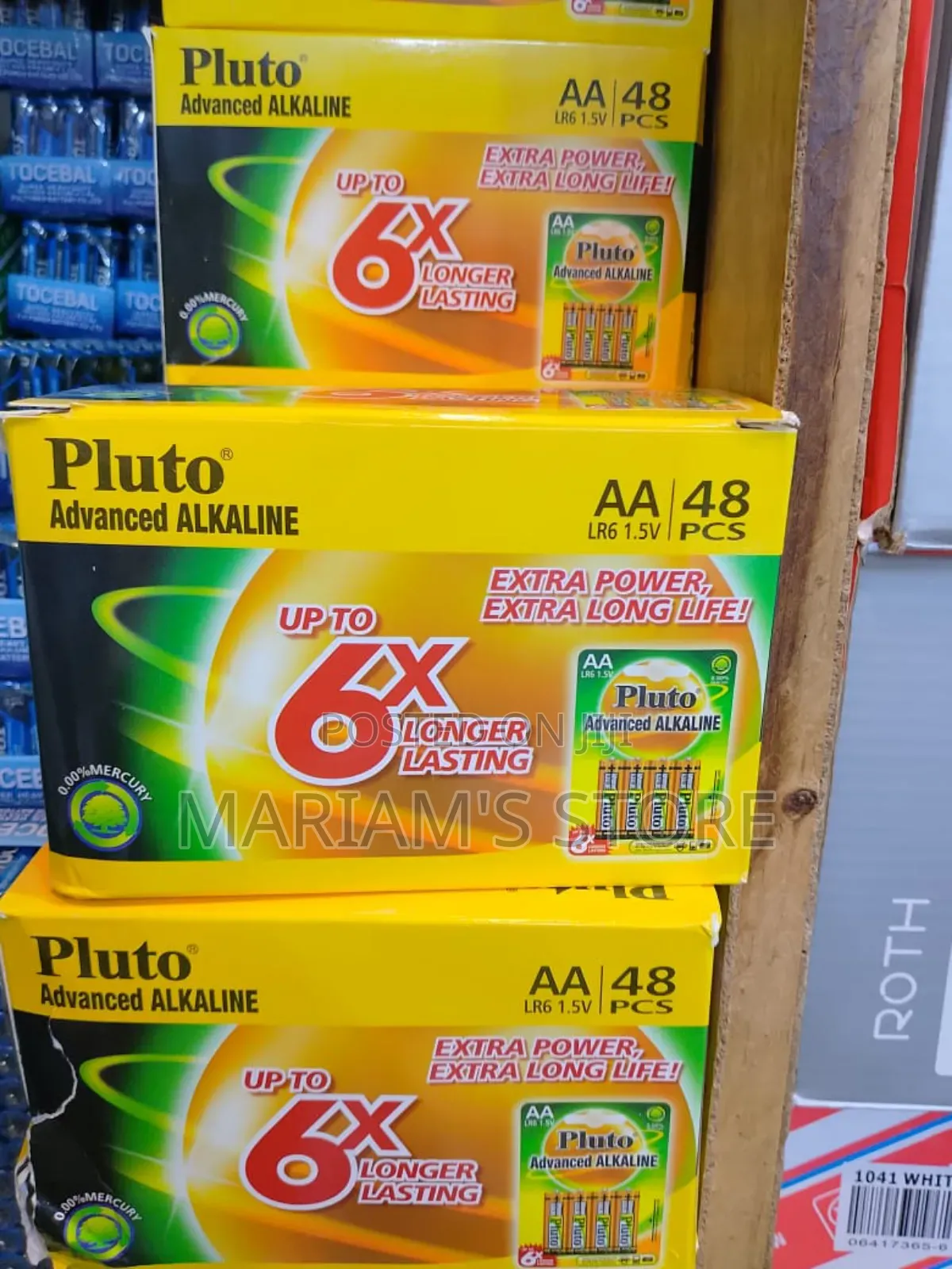 Pluto Advanced Alkaline Aa Batteries Containing 48 Pieces.