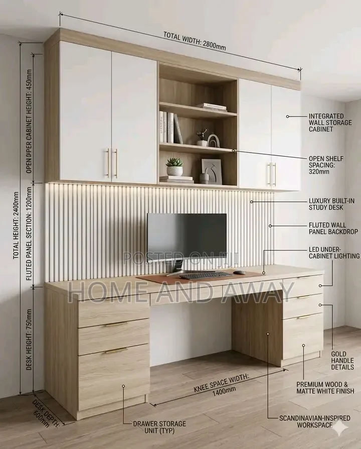 Modern Cabinet Study Workstations Desks in Any Colour From